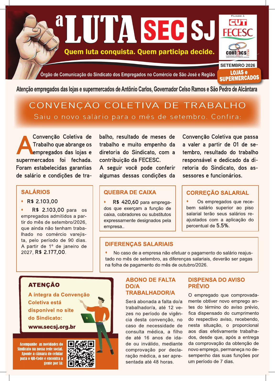 Página 1 do informativo de lojas e supermercados