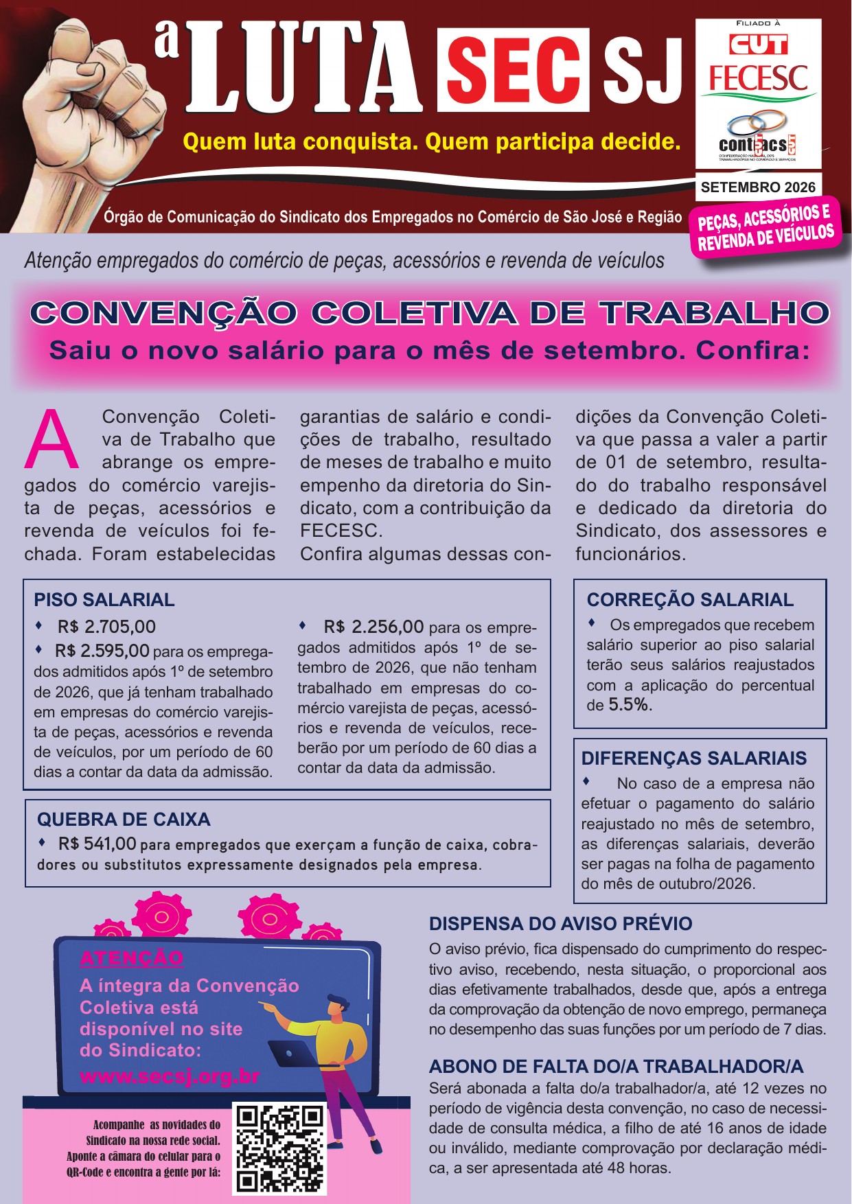 Página 1 do informativo de peças, acessórios e revenda de veículos — setembro de 2026